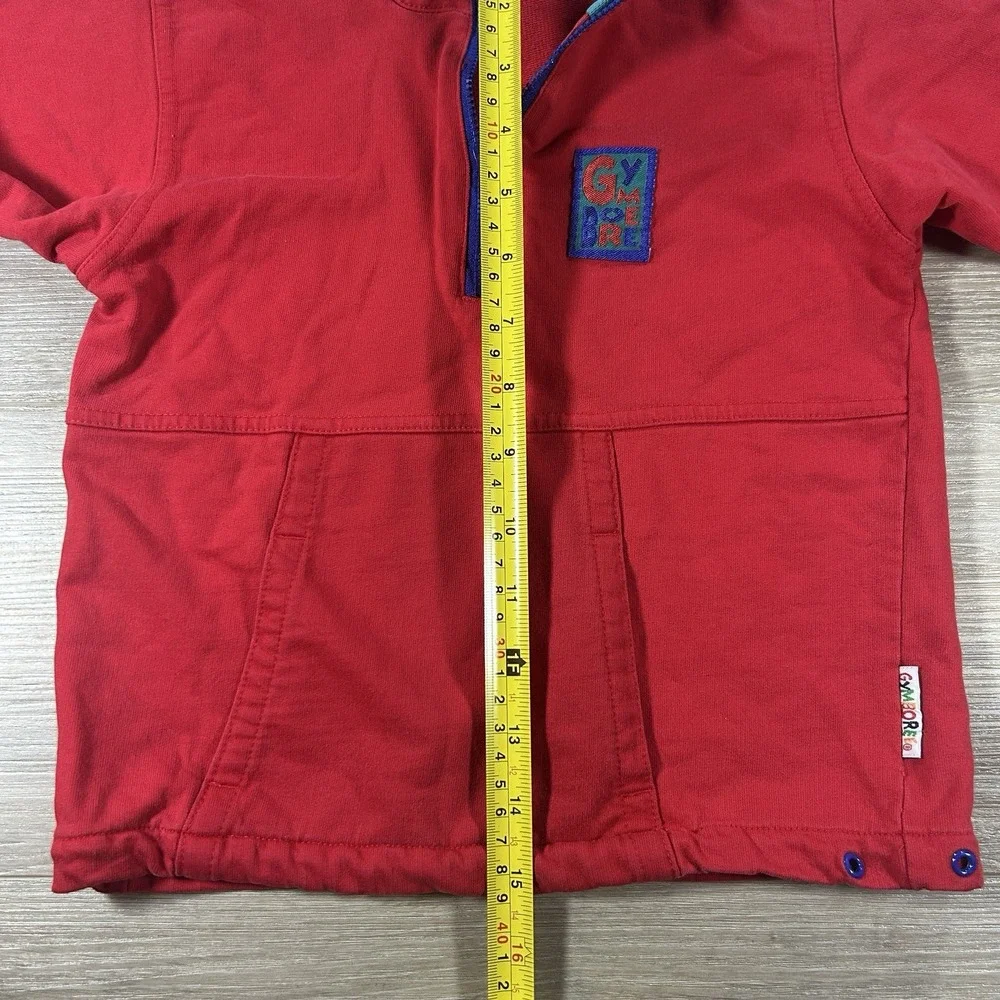 VTG Gymboree Rainbow Tag Medium Red 1/4‎ Zip Sweatshirt USA